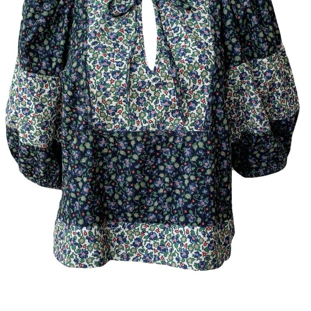 The Great Maiden Patchwork Field Floral Puff Sleeve Top